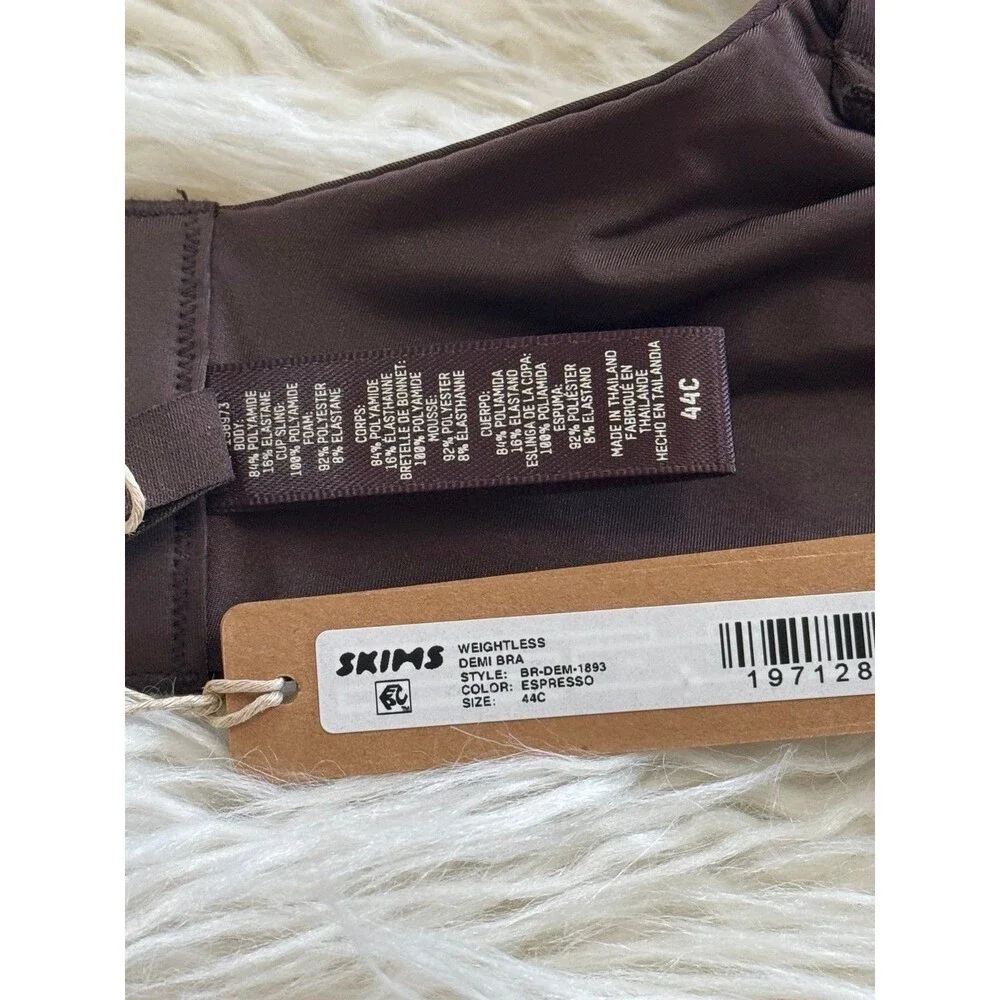 Skims Weightless Demi Bra Espresso Size 44C - Picture 8 of 8